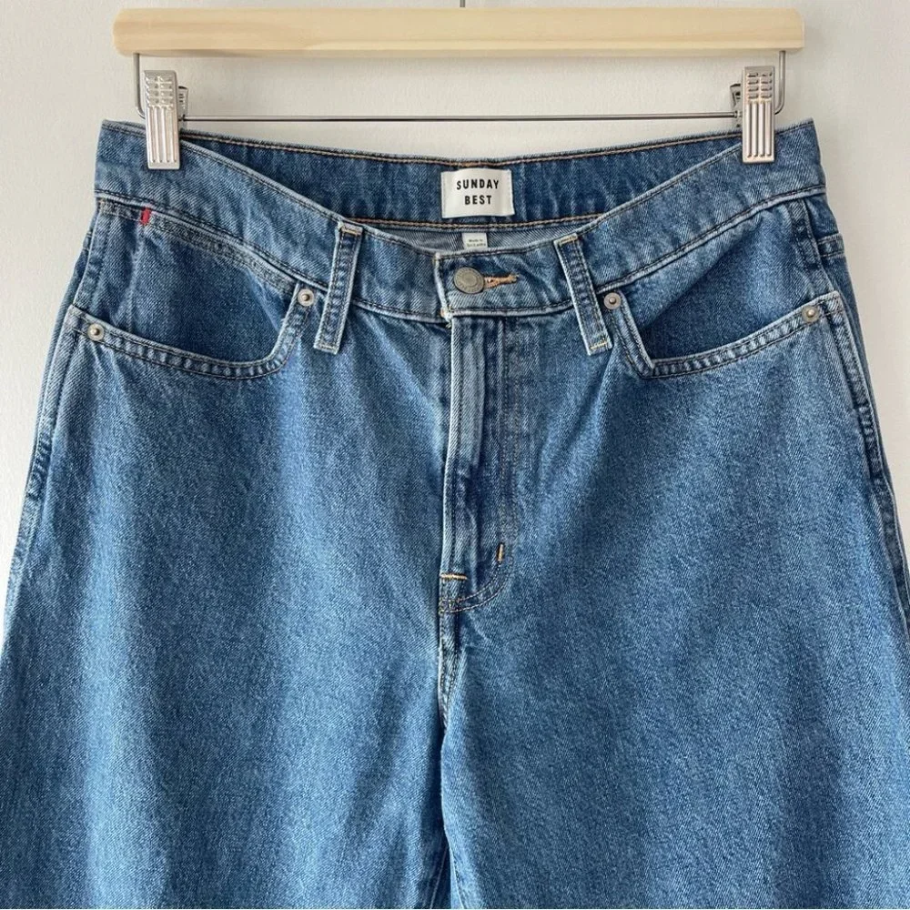 ❌SOLD ❌Sunday Best Go Off Road Dad Jean Baggy Loose 90s jeans  Med Blue size 28 - Picture 3 of 12